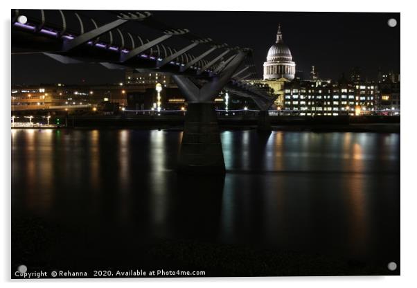 St Paul’s Cathedral with shimmering Thames Acrylic by Rehanna Neky