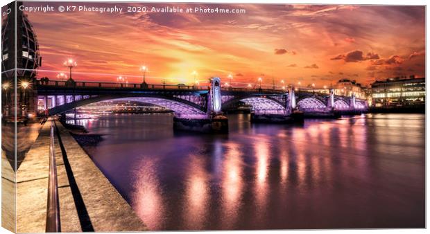 Southwark Bridge - Part of the Illuminated River  Canvas Print by K7 Photography