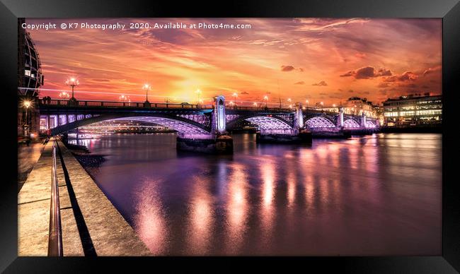 Southwark Bridge - Part of the Illuminated River  Framed Print by K7 Photography