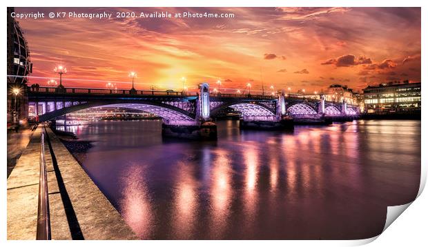 Southwark Bridge - Part of the Illuminated River  Print by K7 Photography
