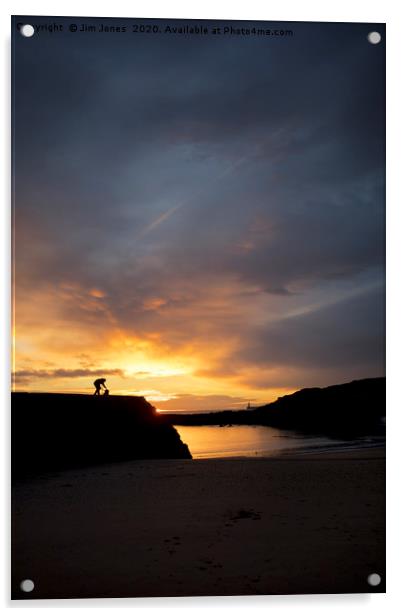 Sunrise at Cullercoats Bay Acrylic by Jim Jones