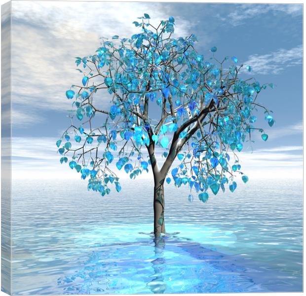 Crystal Blue Tree Canvas Print by Matthew Lacey