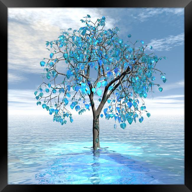 Crystal Blue Tree Framed Print by Matthew Lacey