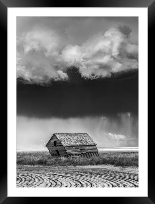 Oklahoma barn storm Framed Mounted Print by John Finney