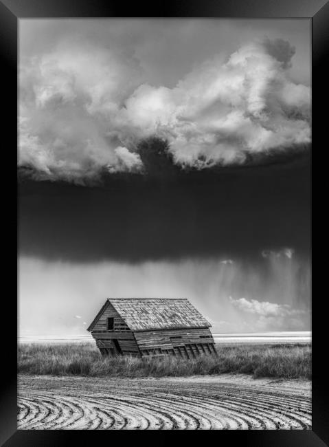 Oklahoma barn storm Framed Print by John Finney