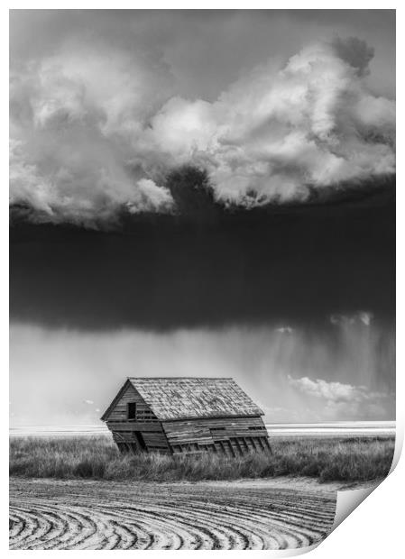 Oklahoma barn storm Print by John Finney
