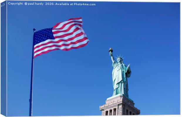 Statue of Liberty and the US Flag	 Canvas Print by conceptual images