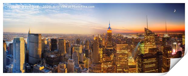 Day to night transition of Manhattan Print by conceptual images
