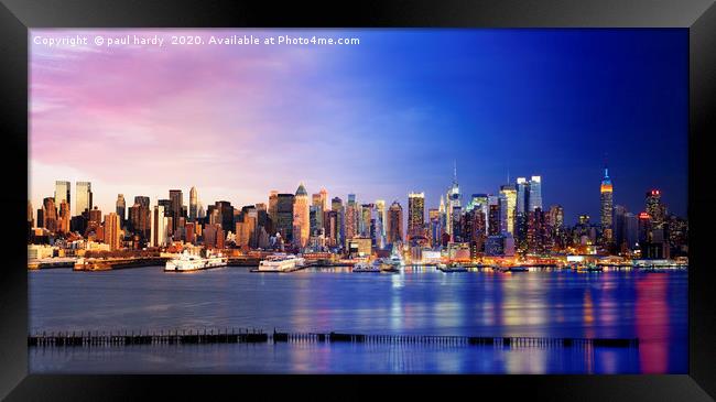 Manhattan Midtown from Day to Night	 Framed Print by conceptual images