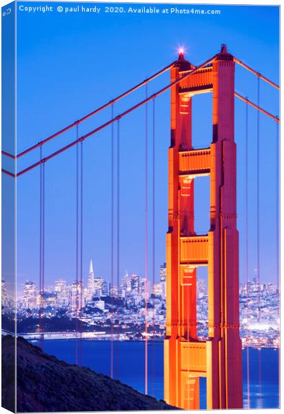 Sunrise over the golden gate bridge San Francisco  Canvas Print by conceptual images