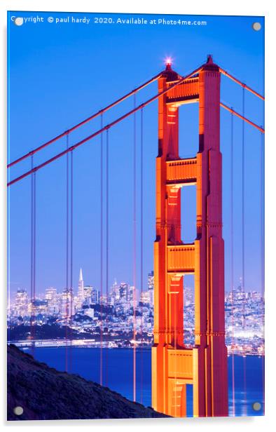 Sunrise over the golden gate bridge San Francisco  Acrylic by conceptual images