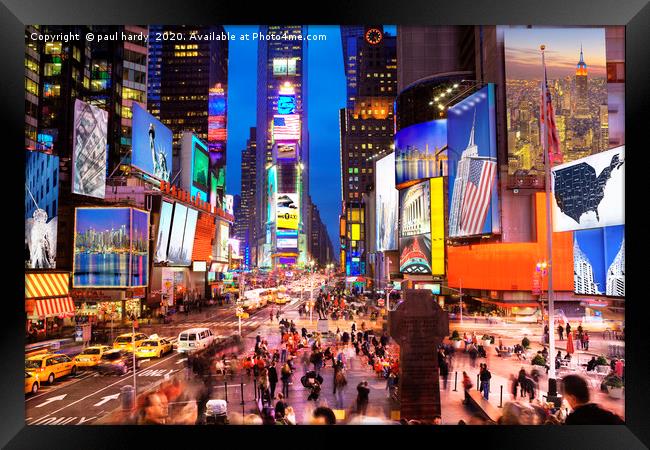 New York icons in Times Square Framed Print by conceptual images