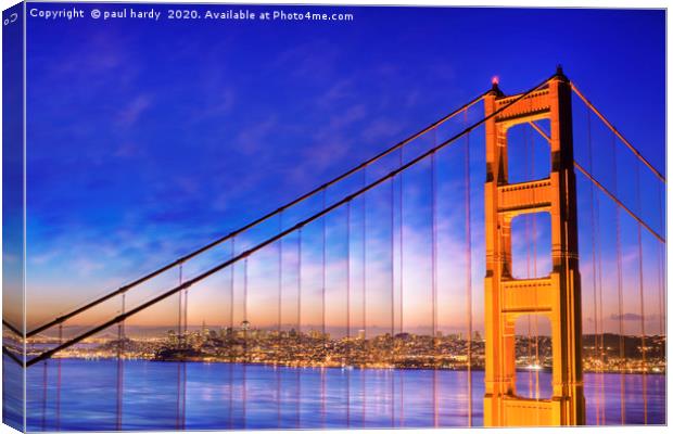 San Francisco and part of the Golden Gate Bridge  Canvas Print by conceptual images