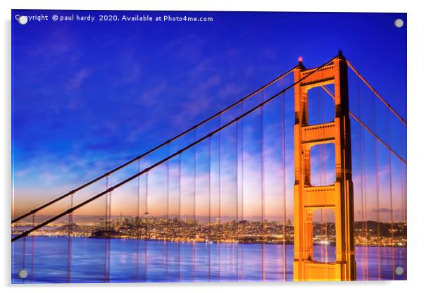 San Francisco and part of the Golden Gate Bridge  Acrylic by conceptual images