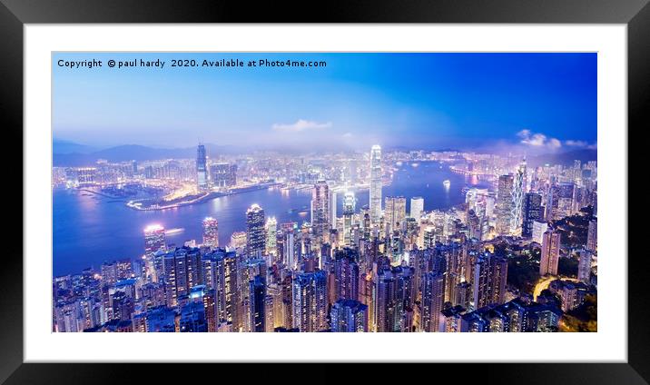 Panoramic image of Hong Kong, China. Asia. Framed Mounted Print by conceptual images