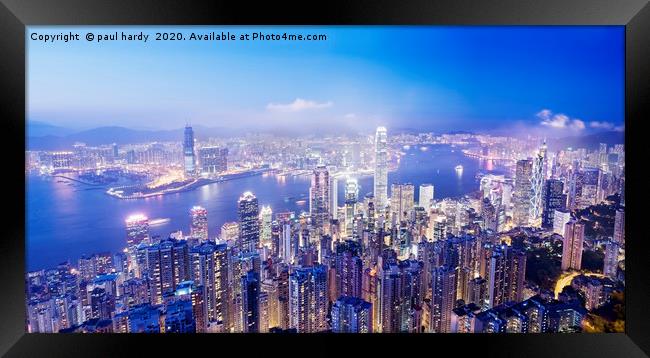 Panoramic image of Hong Kong, China. Asia. Framed Print by conceptual images