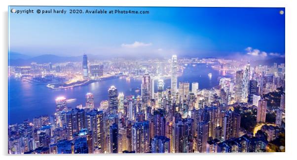 Panoramic image of Hong Kong, China. Asia. Acrylic by conceptual images