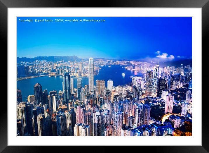 Day to night of Hong Kong Framed Mounted Print by conceptual images