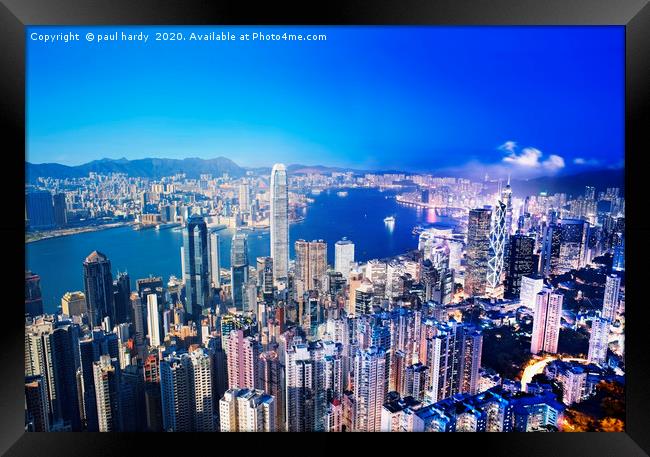 Day to night of Hong Kong Framed Print by conceptual images