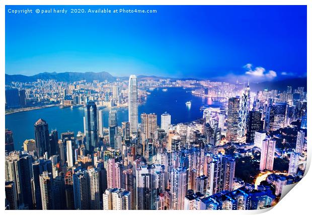 Day to night of Hong Kong Print by conceptual images