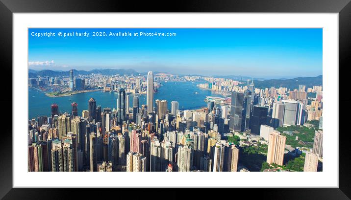 Hong Kong and Victoria Harbour from Victoria peak Framed Mounted Print by conceptual images