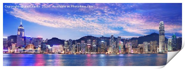Panoramic image of Hong Kong at dusk Print by conceptual images