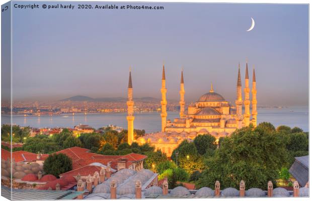 The Blue Mosque at dusk, Istanbul. Turkey Canvas Print by conceptual images