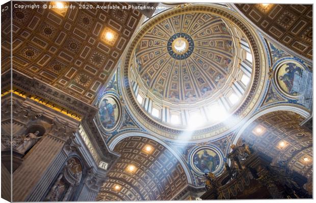 The interior of the Dome of St Peter`s Basilica.  Canvas Print by conceptual images