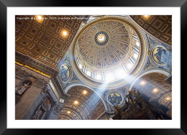 The interior of the Dome of St Peter`s Basilica.  Framed Mounted Print by conceptual images