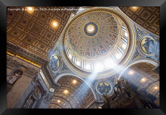The interior of the Dome of St Peter`s Basilica.  Framed Print by conceptual images