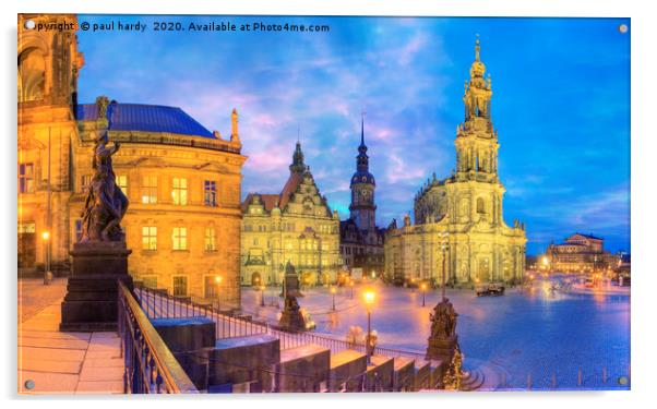 The old city of Dresden at dusk germany Acrylic by conceptual images