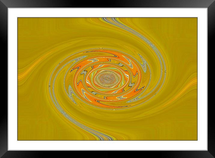 Olive Abstract Swirl Framed Mounted Print by paulette hurley