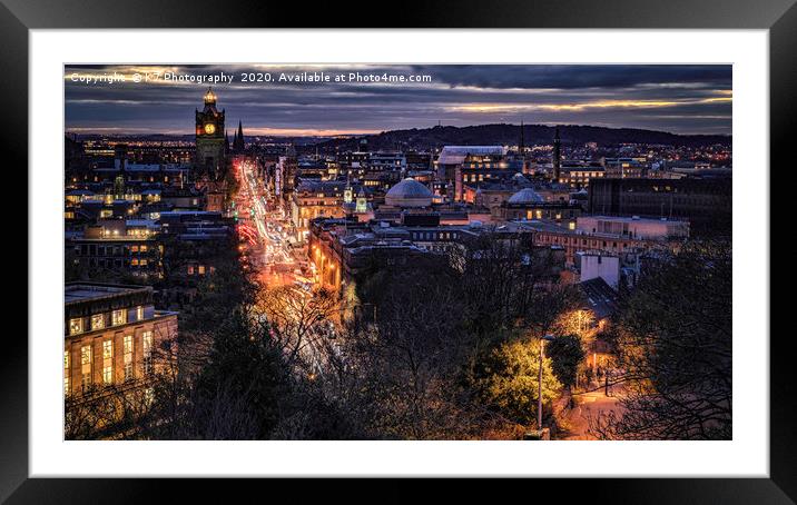 Edinburgh's Dazzling Night Sky Framed Mounted Print by K7 Photography