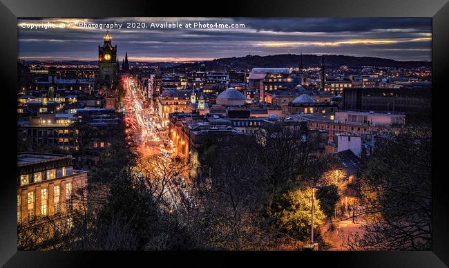 Edinburgh's Dazzling Night Sky Framed Print by K7 Photography