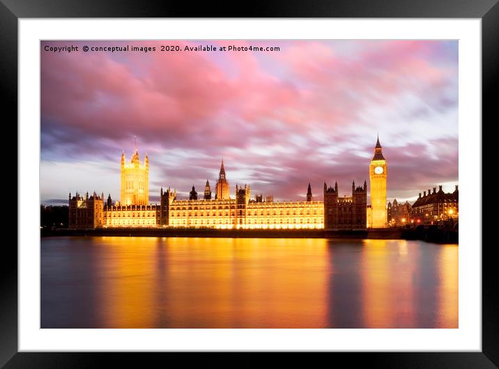 Big Ben and the Houses of Parliament  Framed Mounted Print by conceptual images