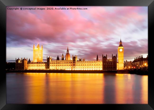 Big Ben and the Houses of Parliament  Framed Print by conceptual images