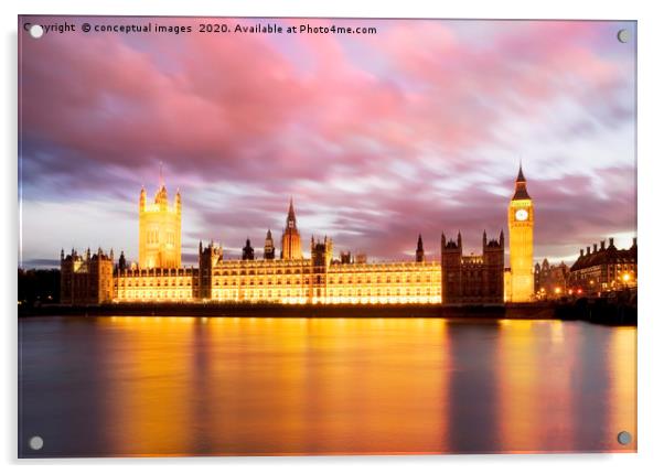 Big Ben and the Houses of Parliament  Acrylic by conceptual images