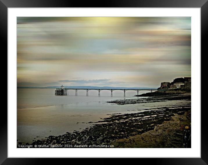 Cleavedon Pier Framed Mounted Print by Heather Goodwin