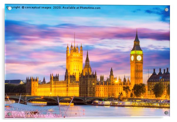 Big ben and the Houses of Parliament  Acrylic by conceptual images