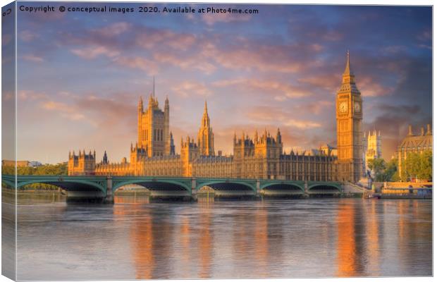 Big ben and the Houses of Parliament Canvas Print by conceptual images