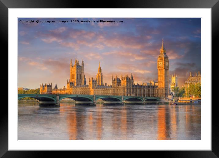 Big ben and the Houses of Parliament Framed Mounted Print by conceptual images