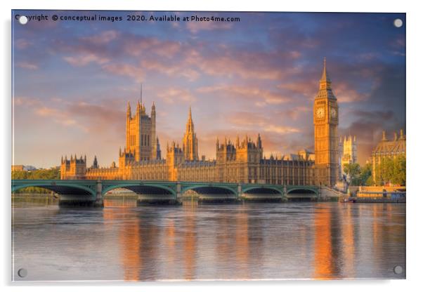 Big ben and the Houses of Parliament Acrylic by conceptual images