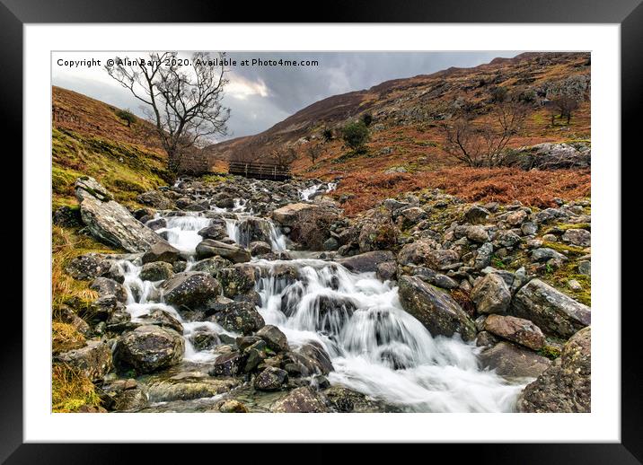 Lake District Cumbrian Mountain Stream Framed Mounted Print by Alan Barr