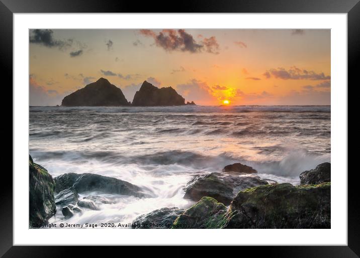 Majestic Cornish Sunset Framed Mounted Print by Jeremy Sage