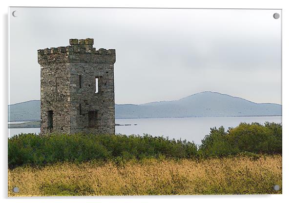 Irish Watch Tower Acrylic by Brian Beckett