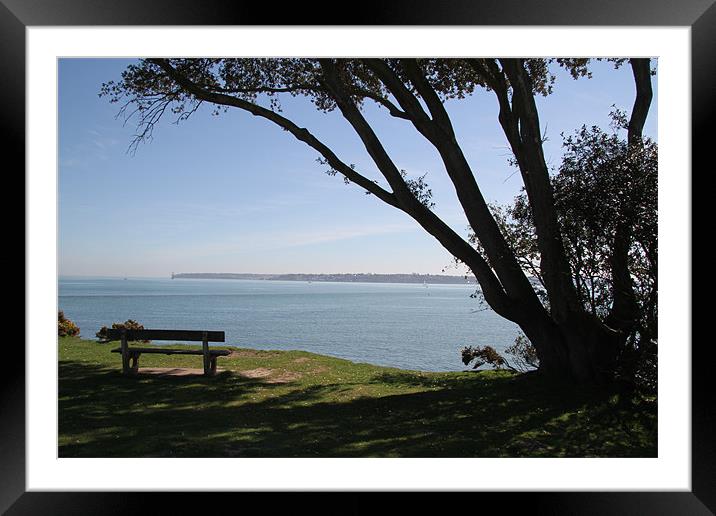 Sea View Over The Solent Framed Mounted Print by Samantha Higgs
