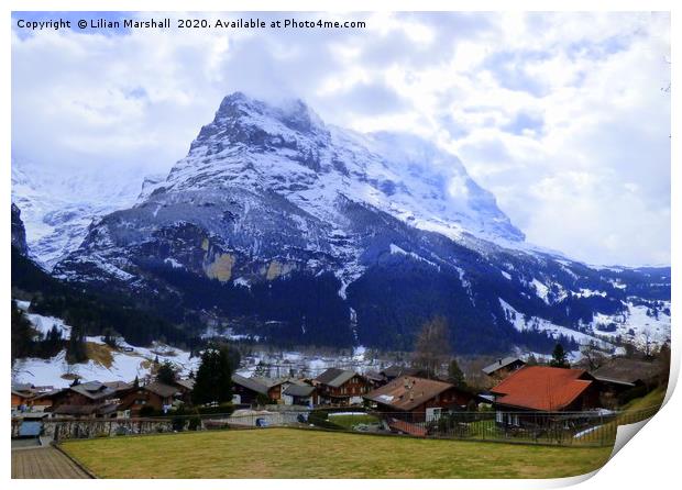 The Eiger. Switzerland.  Print by Lilian Marshall