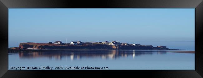 Hilbre Island Reflections at low tide Framed Print by Liam Neon