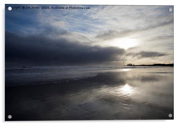 January daybreak on the Northumberland coast. Acrylic by Jim Jones