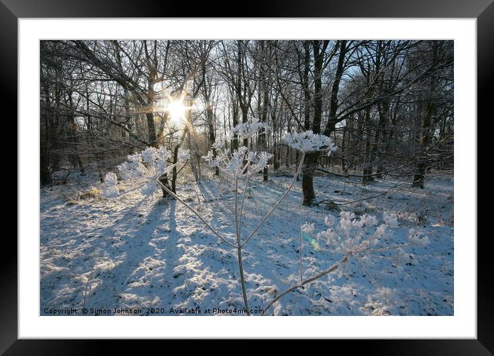 Frosted Grass Framed Mounted Print by Simon Johnson